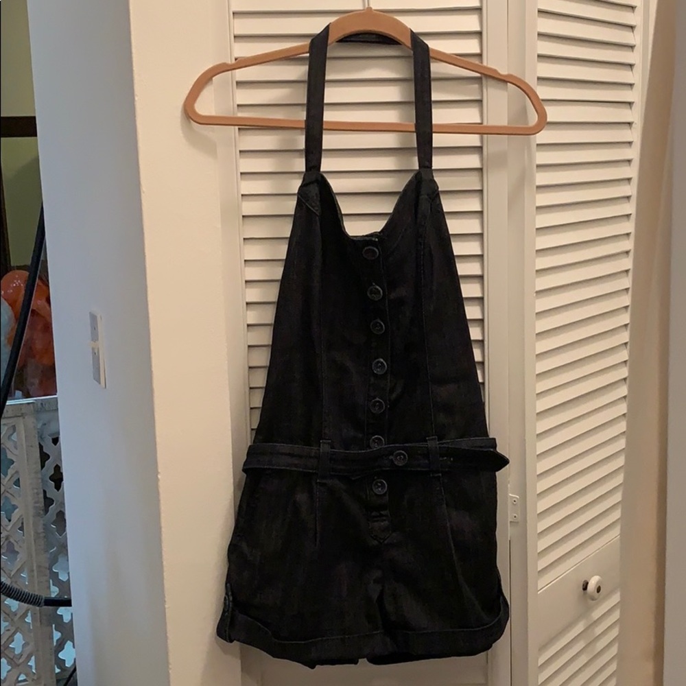 Dark blue jean halter jumper